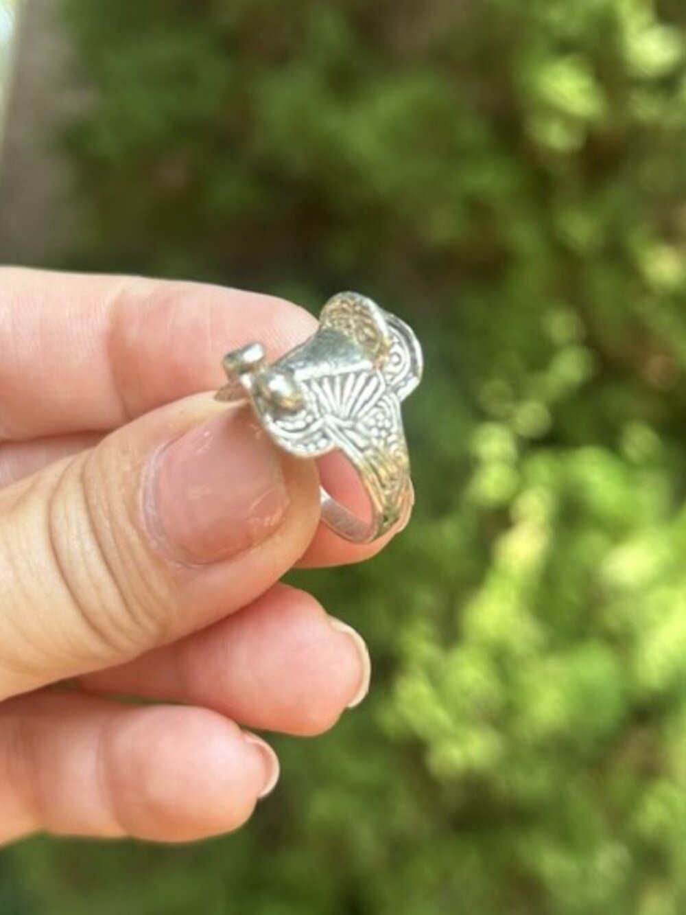 STERLING SILVER SADDLE Equestrian Western 3-D RING